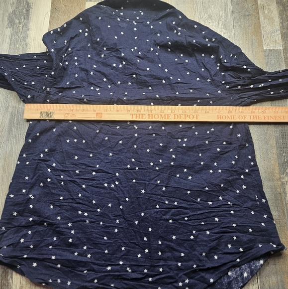 ModCloth Women's XL Navy Blue Button Down White Stars - Picture 9 of 10